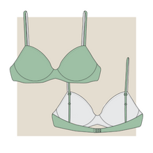 Load image into Gallery viewer, technical drawing, women’s bra technical drawing, women’s bra fashion vector, tech pack download, technical drawing women’s bra, garment design, fashion vector, women’s bra fashion flat, Fibr, fashion, small business, start-up, production, sampling