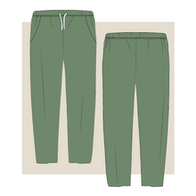 Load image into Gallery viewer, technical drawing, track pants technical drawing, track pants fashion vector, tech pack download, technical drawing track pants, garment design, fashion vector, track pants fashion flat, Fibr, fashion, small business, start-up, production, sampling