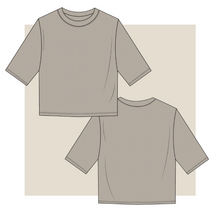 Load image into Gallery viewer, vector image, technical drawing, t shirt drawing, fashion illustration, fibr, tech pack, cropped tee, tech pack apparel