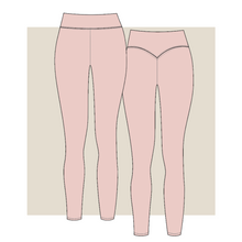 Load image into Gallery viewer, technical drawing, women’s sports tights technical drawing, women’s sports tights fashion vector, tech pack download, technical drawing women’s sports tights , garment design, fashion vector, women’s dress fashion flat, Fibr, fashion, small business, start-up, production, sampling,