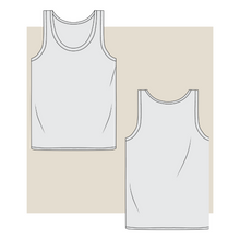 Load image into Gallery viewer, tank tech pack, tech pack template psd, fashion cost sheet template excel, blank tech pack template, fashion drawing, singlet vector, singlet fashion flat, tech pack template download, tech pack designer, custom tech pack, fashion design, brand consultant