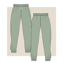 Load image into Gallery viewer, Fitted Track Pants, Technical Drawing, Fashion Flat, Menswear, Design, Track Pants Fashion Flat