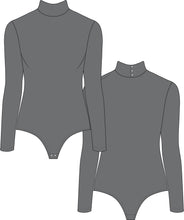 Load image into Gallery viewer, bodysuit technical drawing, bodysuit fashion flat, bodysuit fashion flat,fashion resources, start up fashion, sampling, production, tech pack template, tech pack templates, fashion templates, fashion advice for small brands