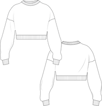 Load image into Gallery viewer, cropped jumper technical drawing, cropped jumper, technical drawings, tech pack drawing, jumper tech pack, cropped jumper technical drawing, fashion vector, fashion design, sydney fashion designer