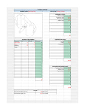 Load image into Gallery viewer, fashion costing sheet, costing template, fashion template. cost sheet, fashion tech pack, fashion cost sheet, garment design, apparel production, technical drawing, tech pack fashion
