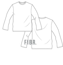 Load image into Gallery viewer, long sleeve tee, fashion illustration, tech pack, vector image, technical drawing, fashion illustration