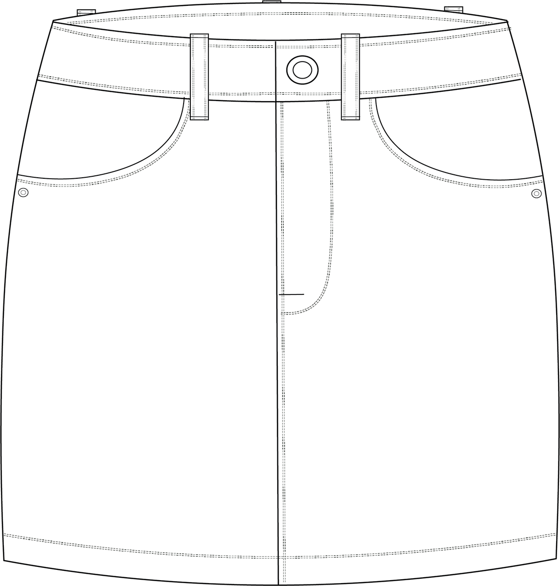 Mini Skirt Fashion Vector Download Technical Drawing
