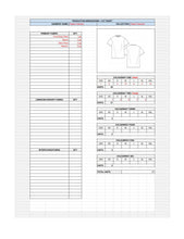 Load image into Gallery viewer, ashion costing sheet, costing template, fashion template. cost sheet, fashion tech pack, fashion cost sheet, garment design, apparel production, technical drawing, tech pack fashion