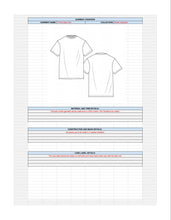 Load image into Gallery viewer, ashion costing sheet, costing template, fashion template. cost sheet, fashion tech pack, fashion cost sheet, garment design, apparel production, technical drawing, tech pack fashion