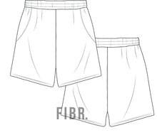 Load image into Gallery viewer, technical drawing, gym shorts, fashion illustration, fibr, tech pack