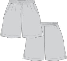 Load image into Gallery viewer, technical drawing,active wear tech pack, activewear fashion drawing, activewear design, sports shorts design, short technical drawing, fashion flat, pants top technical drawing, technical drawing pajama pants,relaxed pants tech pack, fashion drawing, fashion resources, tech pack, tech pack templates