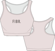 Load image into Gallery viewer, sports bra, activewear fashion flat, activewear tech pack, tech pack template, activewear fashion manufacturing, garment design, activewear sampling, technical drawing sports bra