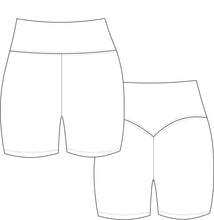 Load image into Gallery viewer, activewear template, activewear sampling, activewear bundle, activewear tech pack,tech pack template, apparel tech pack, tee shirt tech pack, womens tee tech pack, womens shirt technical drawing, womens tee vector, fashion resources, start up fashion, sampling, production, download tech pack, tech pack design, custom tech pack, fashion advice for small brands, bike shorts technical drawing