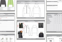 Load image into Gallery viewer, tech pack template, apparel tech pack, tee shirt tech pack, womens tee tech pack, womens shirt technical drawing, womens tee vector, fashion resources, start up fashion, sampling, production, download tech pack, tech pack design, custom tech pack, tech pack template, ai tech pack, fashion advice for small brands