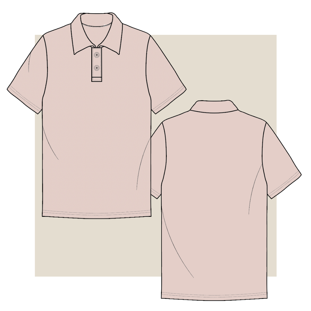 technical drawing, garment design, tech pack template, apparel tech pack, polo shirt tech pack template, fashion vector, garment design, fashion flat shirt, shirt fashion vector, fibr, fibr studios, menswear, unisex-wear, sportswear