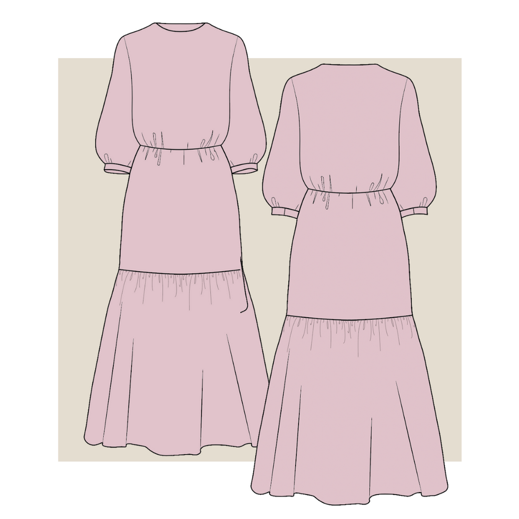 Flat sketch skirt dress off shoulder for women 12040584 Vector Art at  Vecteezy
