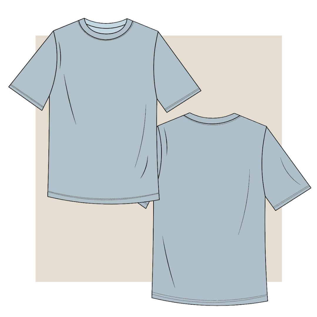 Over sized T Shirt Technical Drawing Fashion Vector