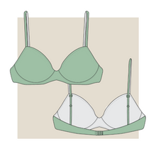 Load image into Gallery viewer, technical drawing, women’s bra technical drawing, women’s bra fashion vector, tech pack download, technical drawing women’s bra, garment design, fashion vector, women’s bra fashion flat, Fibr, fashion, small business, start-up, production, sampling 
