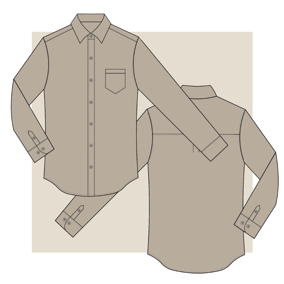 technical drawing, mens shirt, mens dress shirt, fashion illustration, fibr, businesswear, menswear, fashion flat shirt, fast fashion, slow fashion