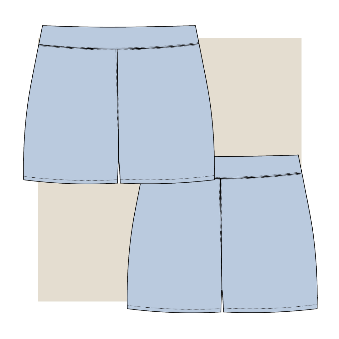 technical drawing, bike shorts, fashion illustration, fibr, tech pack, fashion tech pack, tech pack, australia, tech pack apparel, activewear, sportswear