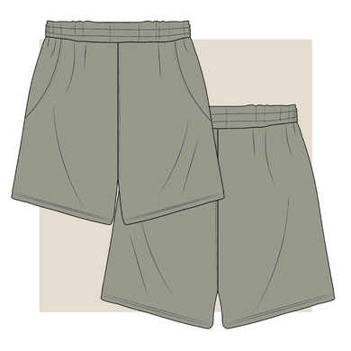 technical drawing, relaxed gym short technical drawing, relaxed gym short  fashion vector, tech pack download, technical drawing relaxed gym short, garment design, fashion vector, relaxed gym short fashion flat, Fibr, fashion, sportswear, small business, start-up, production, sampling 
