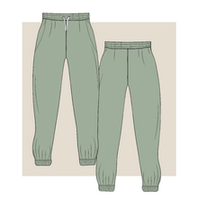 Load image into Gallery viewer, Fitted Track Pants, Technical Drawing, Fashion Flat, Menswear, Design, Track Pants Fashion Flat
