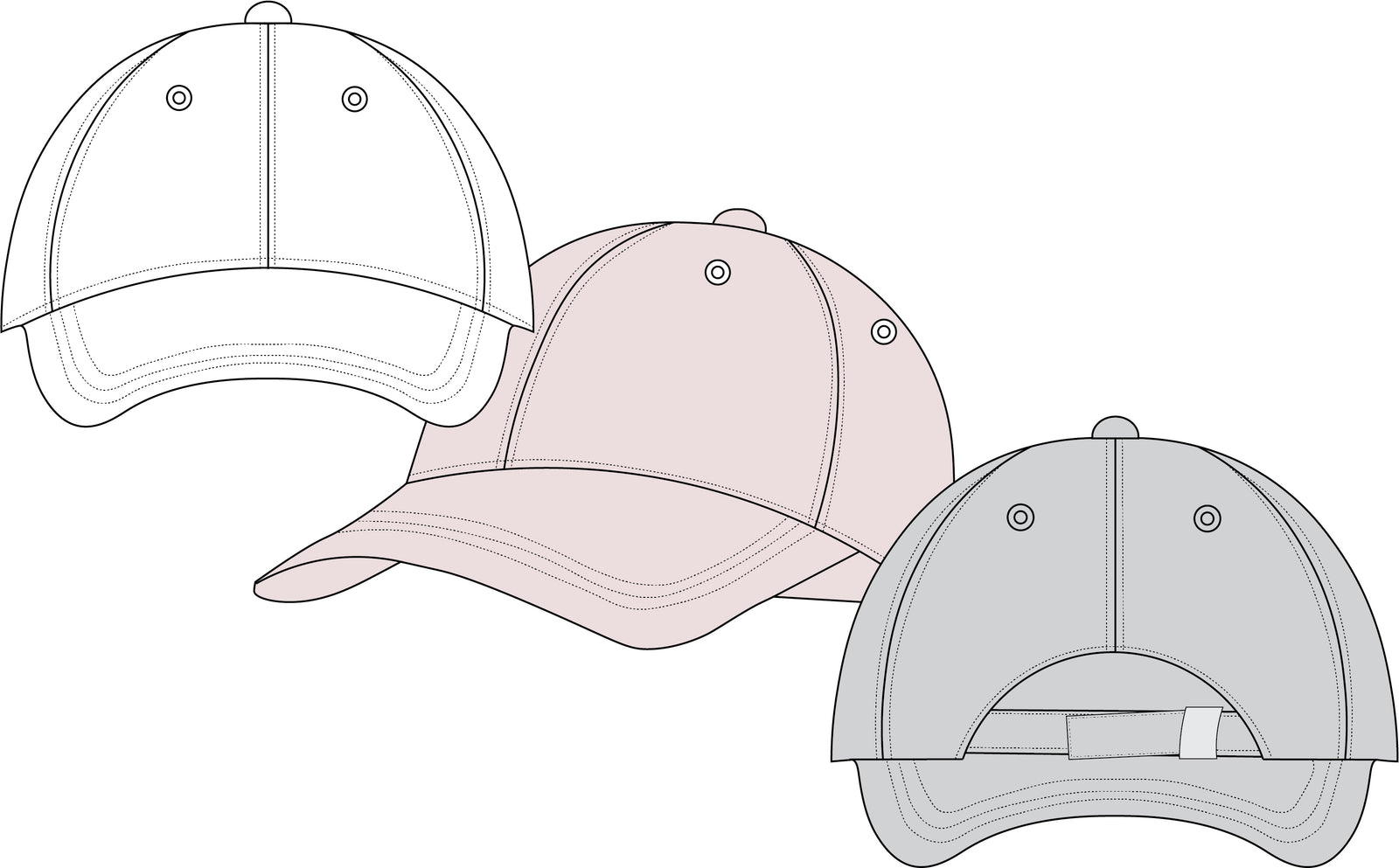 Cap Technical Drawing - Fashion Flat