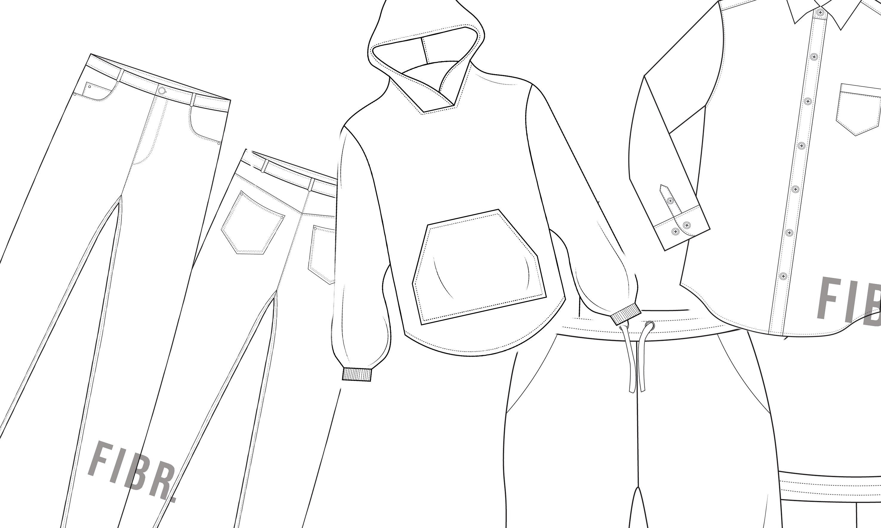 fashion technical drawing template