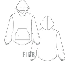 Load image into Gallery viewer, technical drawing, hoodie drawing, fashion illustration, fibr, tech pack
