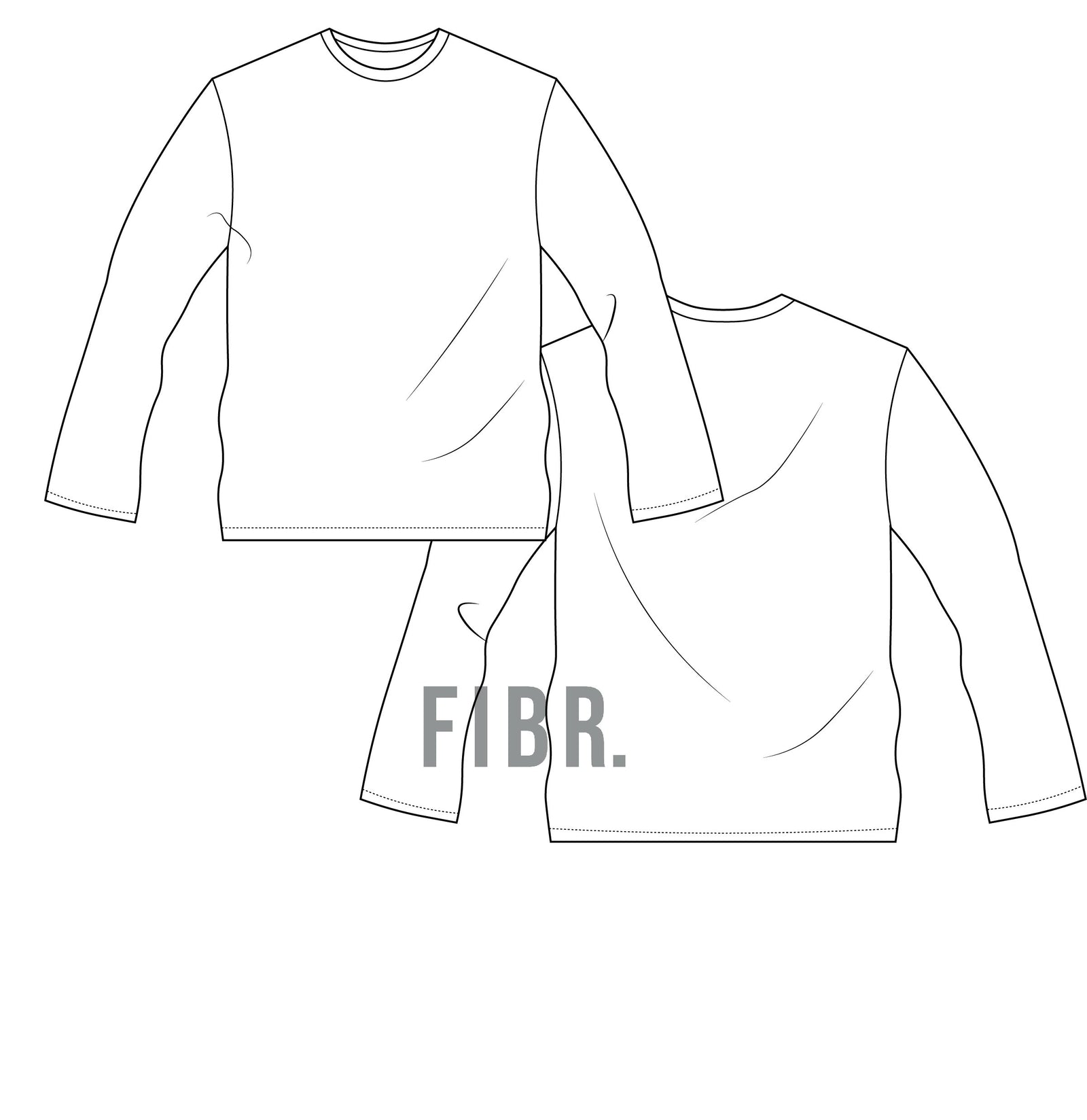 long sleeve tee, fashion illustration, tech pack, vector image, technical drawing, fashion illustration