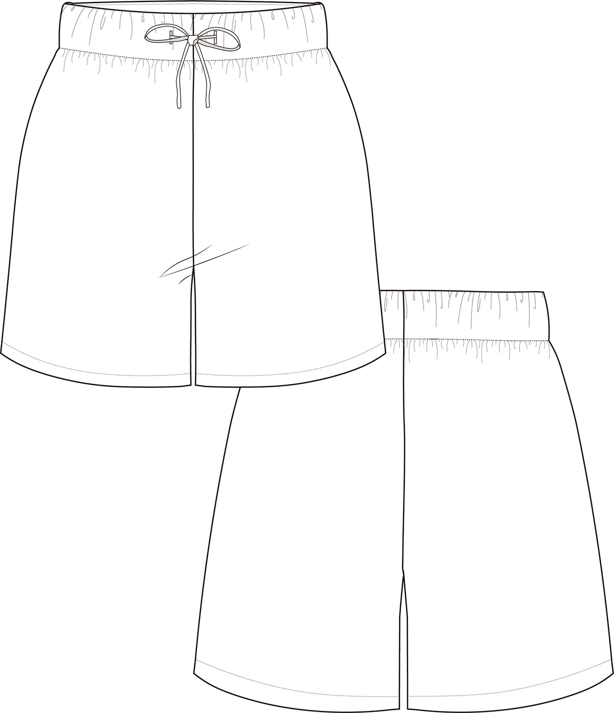 technical drawing, fashion flat, shorts top technical drawing, technical drawing shorts ,relaxed shorts tech pack,  fashion drawing, fashion resources, tech pack, tech pack templates