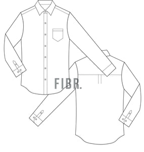 technical drawing, mens shirt, mens dress shirt, fashion illustration, fibr