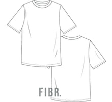 Load image into Gallery viewer, technical drawing, t shirt, oversized tee, fashion illustration, fibr, tech pack
