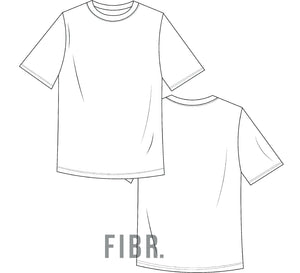 technical drawing, t shirt, oversized tee, fashion illustration, fibr, tech pack
