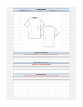Load image into Gallery viewer, ashion costing sheet, costing template, fashion template. cost sheet, fashion tech pack, fashion cost sheet, garment design, apparel production, technical drawing, tech pack fashion
