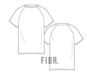 T Shirt Raglan Technical Drawing - FIB-R 