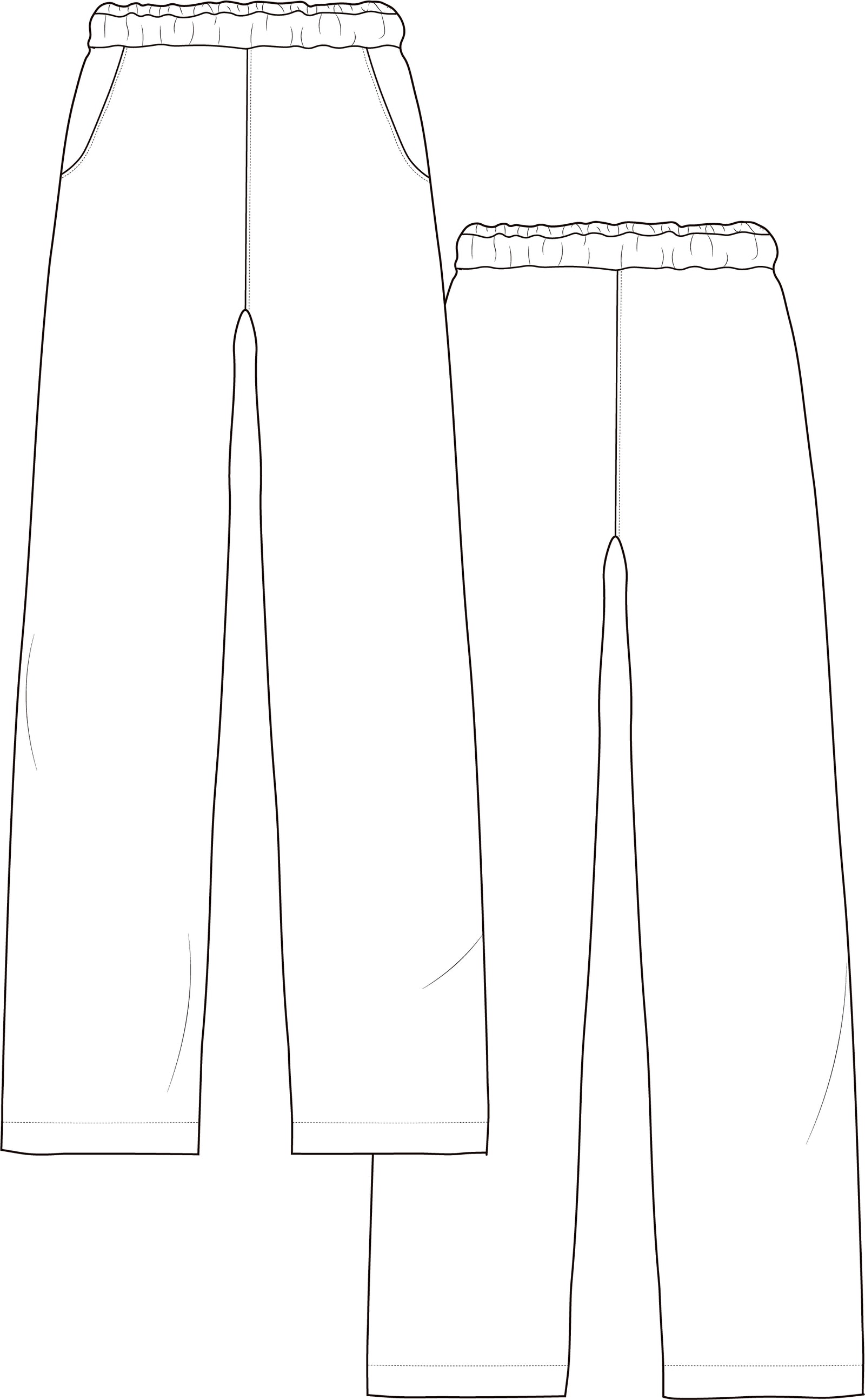 technical drawing, fashion flat, pants top technical drawing, technical drawing pajama pants,relaxed pants tech pack,  fashion drawing, fashion resources, tech pack, tech pack templates