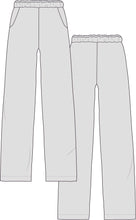 Load image into Gallery viewer, technical drawing, fashion flat, pants top technical drawing, technical drawing pajama pants,relaxed pants tech pack,  fashion drawing, fashion resources, tech pack, tech pack templates
