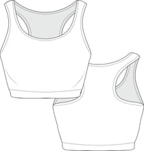 Load image into Gallery viewer, activewear template, activewear sampling, activewear bundle, activewear tech pack,tech pack template, apparel tech pack, tee shirt tech pack, womens tee tech pack, womens shirt technical drawing, womens tee vector, fashion resources, start up fashion, sampling, production, download tech pack, tech pack design, custom tech pack, fashion advice for small brands, sports bra tech pack, sports bra technical drawing
