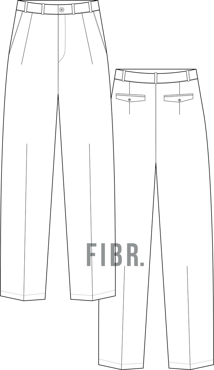Tailored Pants Technical Drawing - Fashion Illustration