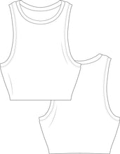 Load image into Gallery viewer, tech pack template, apparel tech pack, tee shirt tech pack, womens tee tech pack, womens shirt technical drawing, womens tee vector, fashion resources, start up fashion, sampling, production, download tech pack, tech pack design, customtop technical drawing, tank top vector, tank top design, tank top illustration, tech pack, fashion advice for small brands
