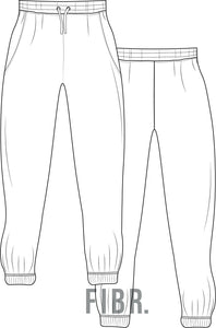 Fitted Track Pants Technical Drawing - FIB-R 