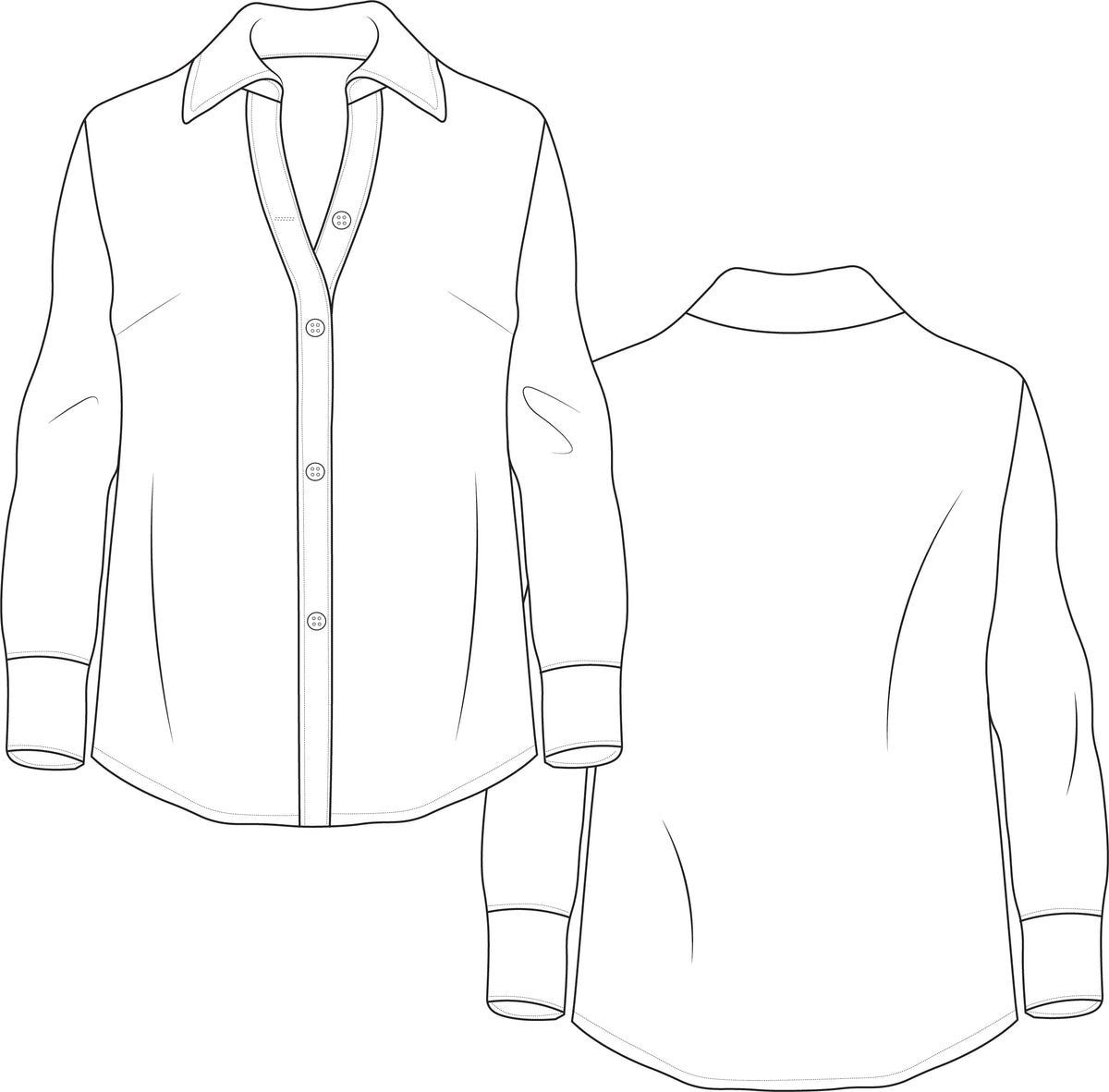 Fashion Technical Drawing - Flat Sketch Blouse